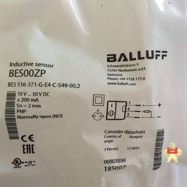 新品德国巴鲁夫BALLUFF传感器BES 516-371-G-E4-C-S49-00.2 