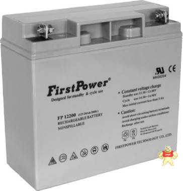 FirstPower(一电)  FP12200 蓄电池 12V20AH 应急照明 计算机系统 直流屏 一电蓄电池,12v20ah,通讯设备,应急照明,ups蓄电池