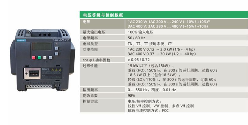 西门子V20变频器 0.75KW 西门子变频器v20系列,变频器的工作原理,变频器的功能,变频器的系列型号