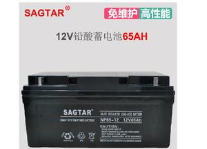 SAGTAR 蓄电池 NP65-12 美国山特12V65AH   铅酸免维护蓄电池 照明 电梯 消防 SAGTAR 蓄电池,铅酸蓄电池,12V65AH,直流屏,NP65-12