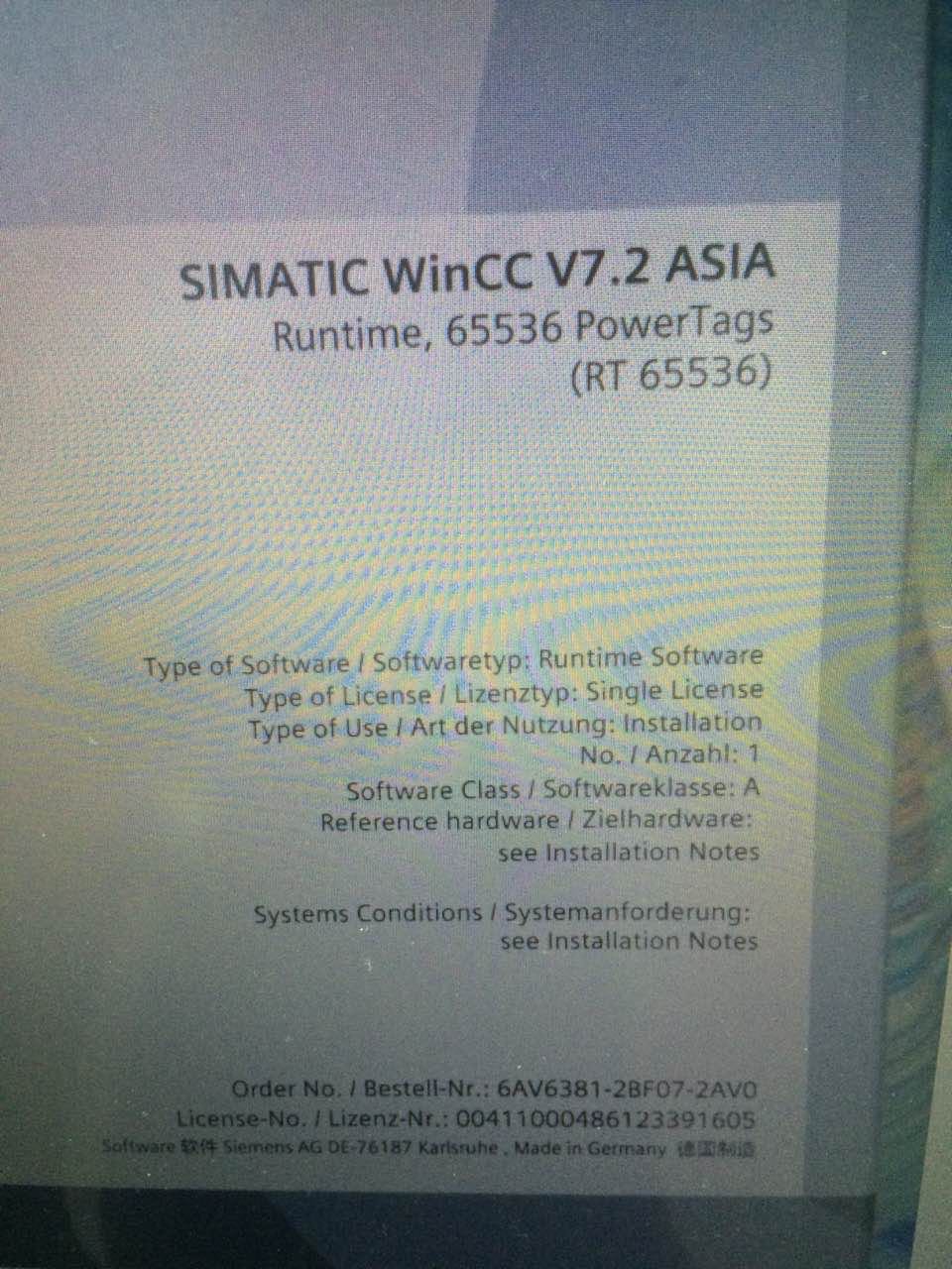 西门子 6AV63812BP075AV0 WINCC软件 (RC 2048)
