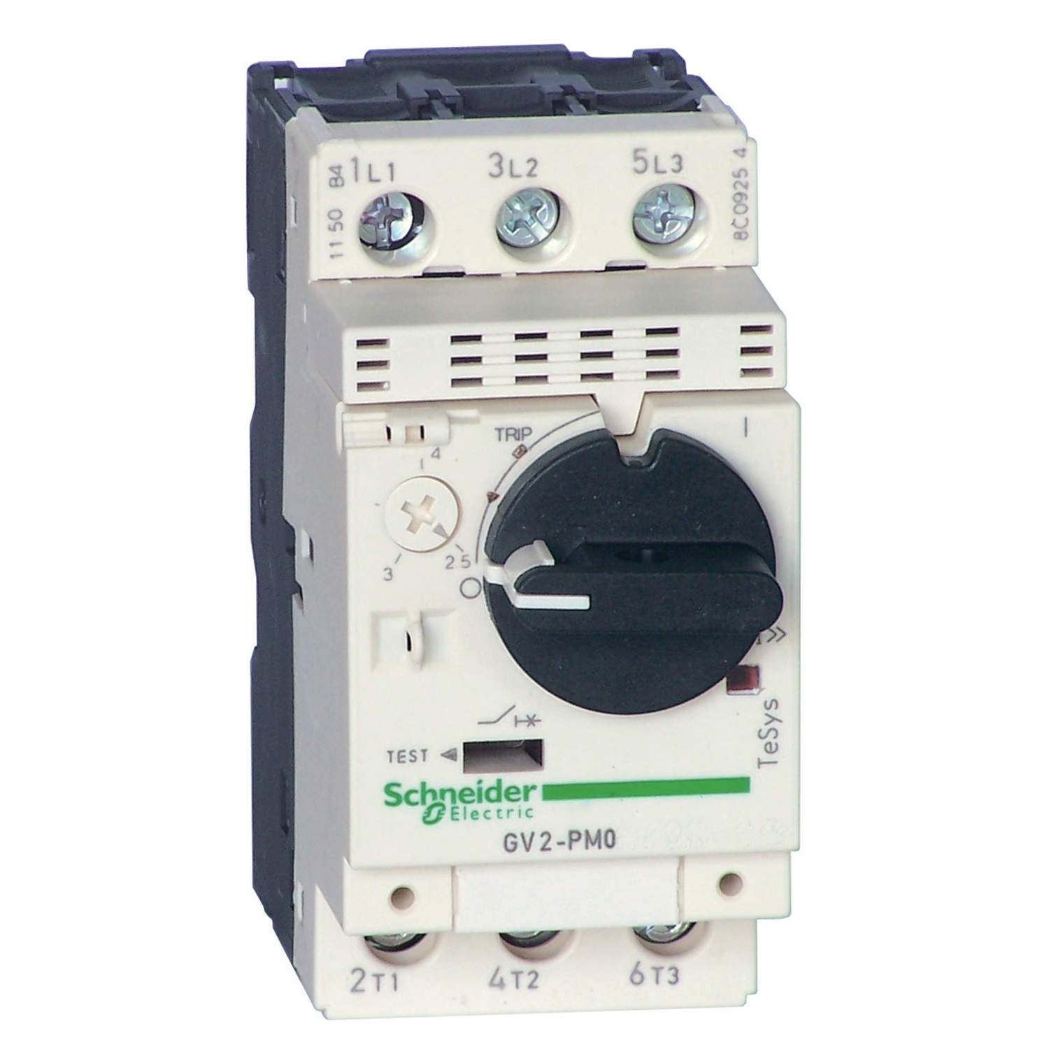 施耐德 TeSys热磁式电动机断路器，旋钮控制，整定电流2.5-4A；GV2PM08C 断路器,保护器,断路