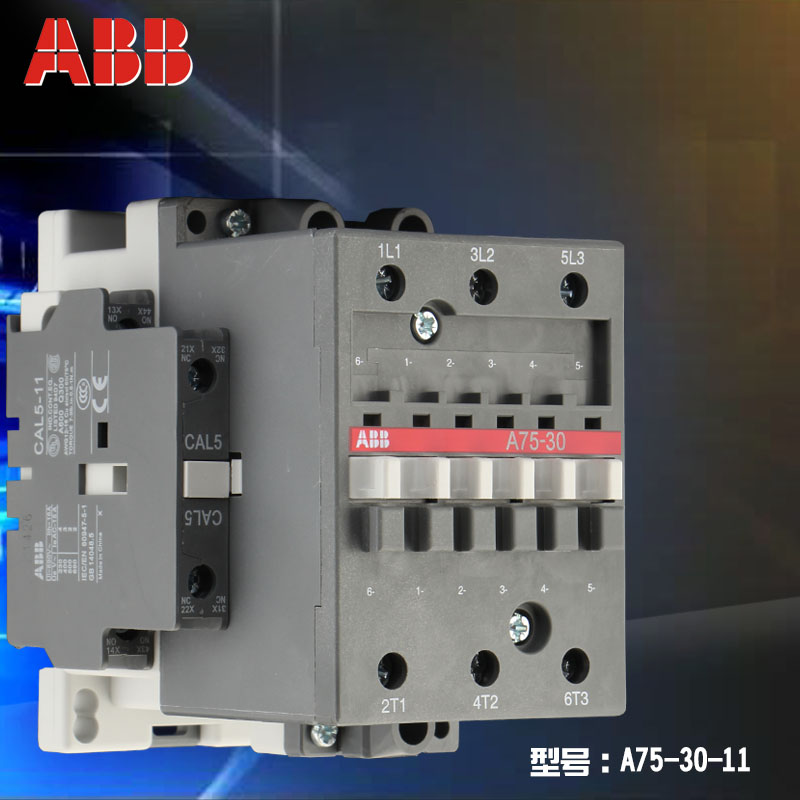 ABB 交流线圈接触器；A75-30-11*24V50/60HZ 接触器,交流接触器,ABB