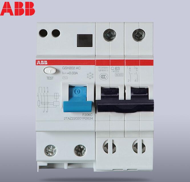 ABB 剩余电流动作断路器；GSH202 AC-D6/0.03 断路器,微型断路器,小型断路器