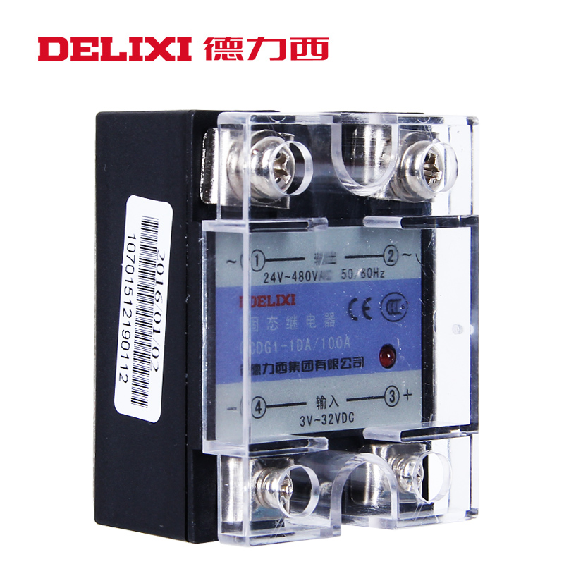 德力西CDG1-1DA100单相SSR固态继电器dc-ac100A直流控交流无触点- 继电器,德力西,继电器