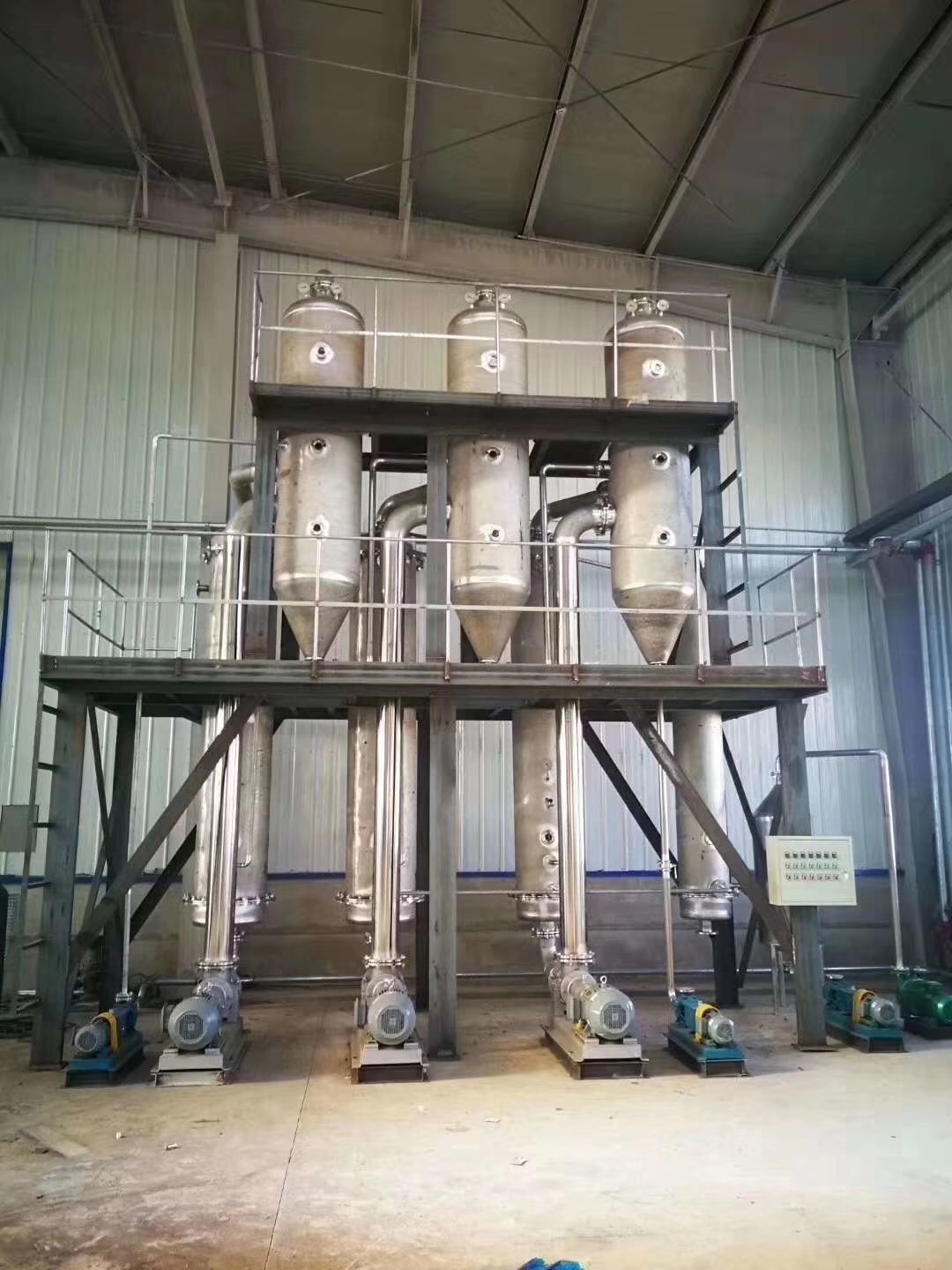 二手5吨3效蒸发器出售