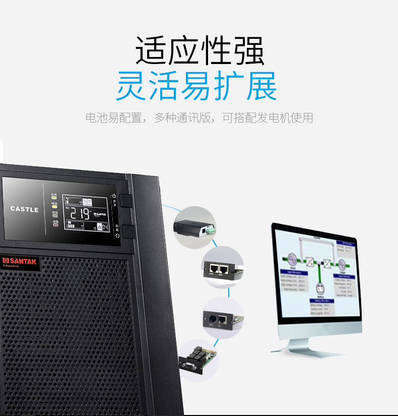 山特C6K 在线式机房服务器6KVA/5400W稳压ups不间断电源延时备用 深圳山特UPS电源,山特UPS电源,C6K,UPS不间断电源,在线试