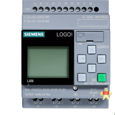西门子PLC LOGO!8控制器12/24RCE可编程主机6ED1052-1MD08-0BA0- PLC本体,主机模块,模块