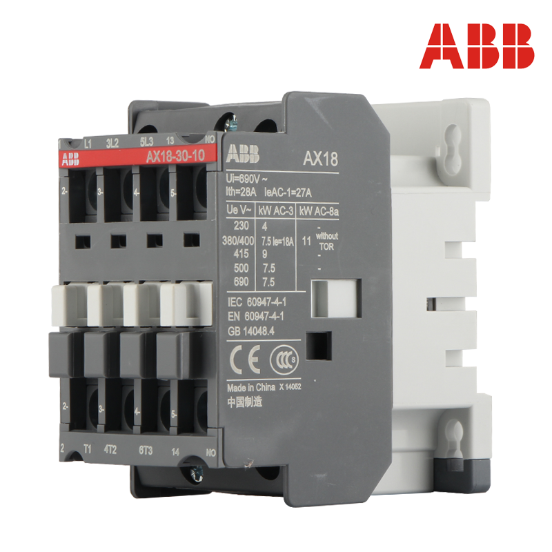 ABB交流接触器AX18-30-10 18A 220V ABB,交流接触器,接触器,AX18-30-10