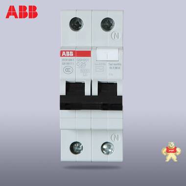 ABB漏电保护器空气开关断路器空开开关1P+N25A漏电保护GSH201-C25- 微型断路器,小型断路器,空开