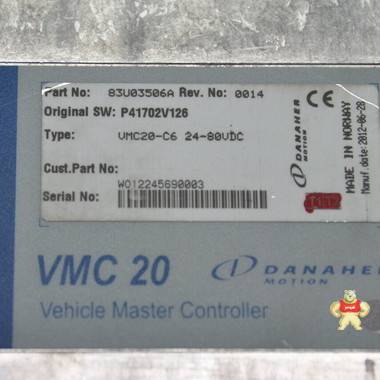 达那黑尔运动车主控制器VMC20-C6 24-80VDC DANAHER MOTION,达那黑尔运动车主控制器VMC20-C6 24-80VDC,控制器