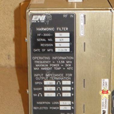 ENI harmonic滤波器型号HF-3000-50 大量供应 原装正品 