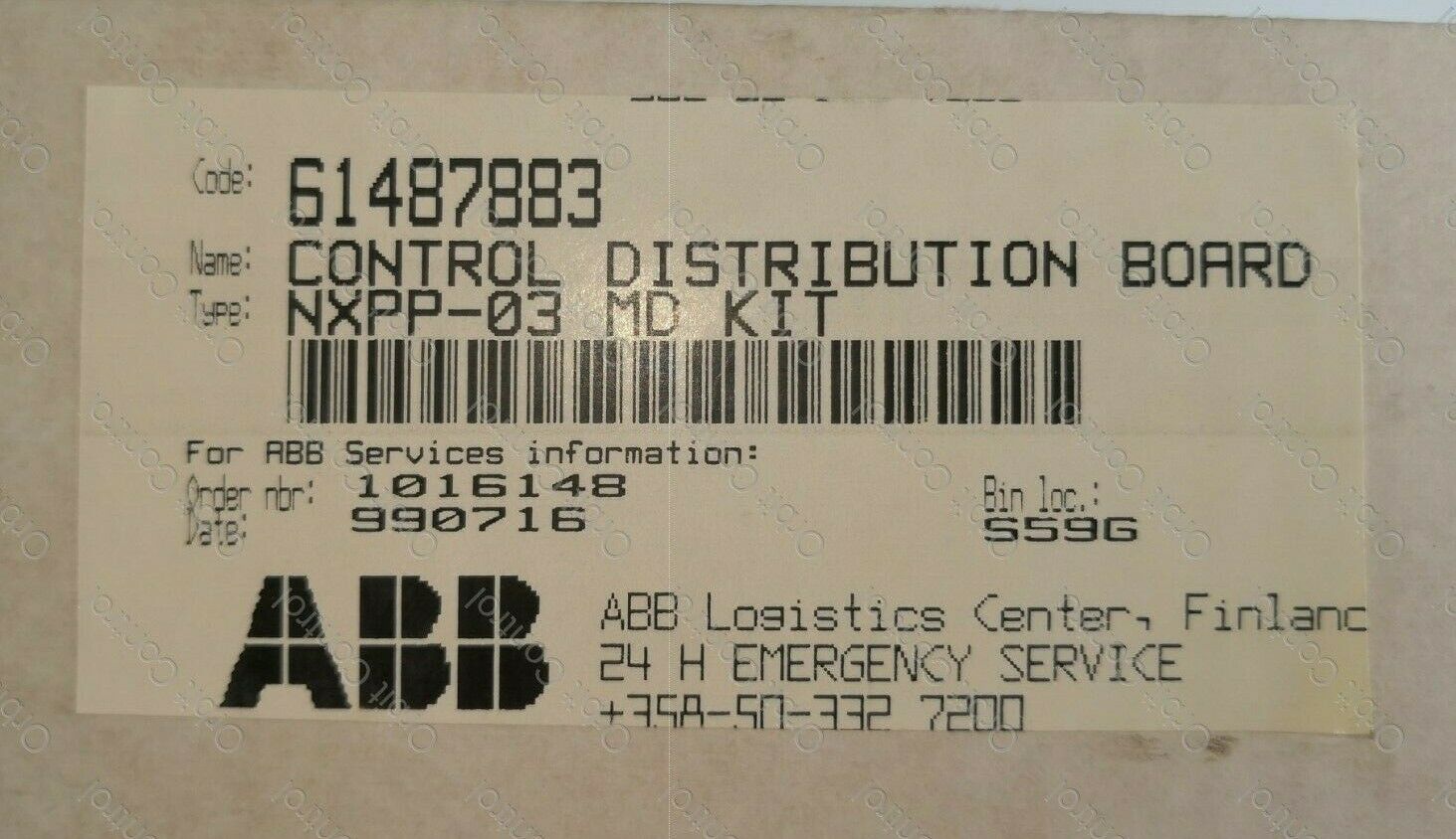 全新 ABB nxpp-03 MD 套件代码 ： 61487883 控制配电板 