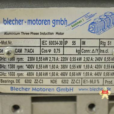 BLECHER SpeedMec凸轮71 AC4齿轮发动机0,55kW滑动驱动新 