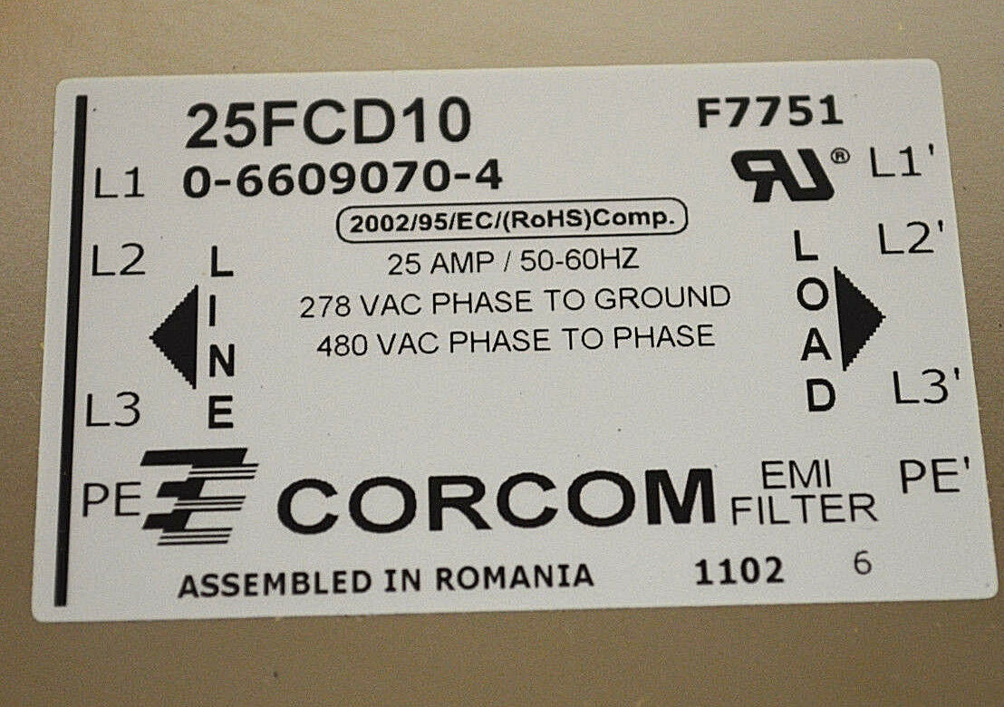 CORCOM-TE连接25FCD10电压电源线滤波器 