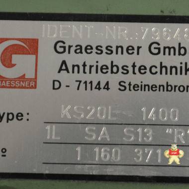 Graessner Winkelgetriebe KS20L 1400 1L SA S13 