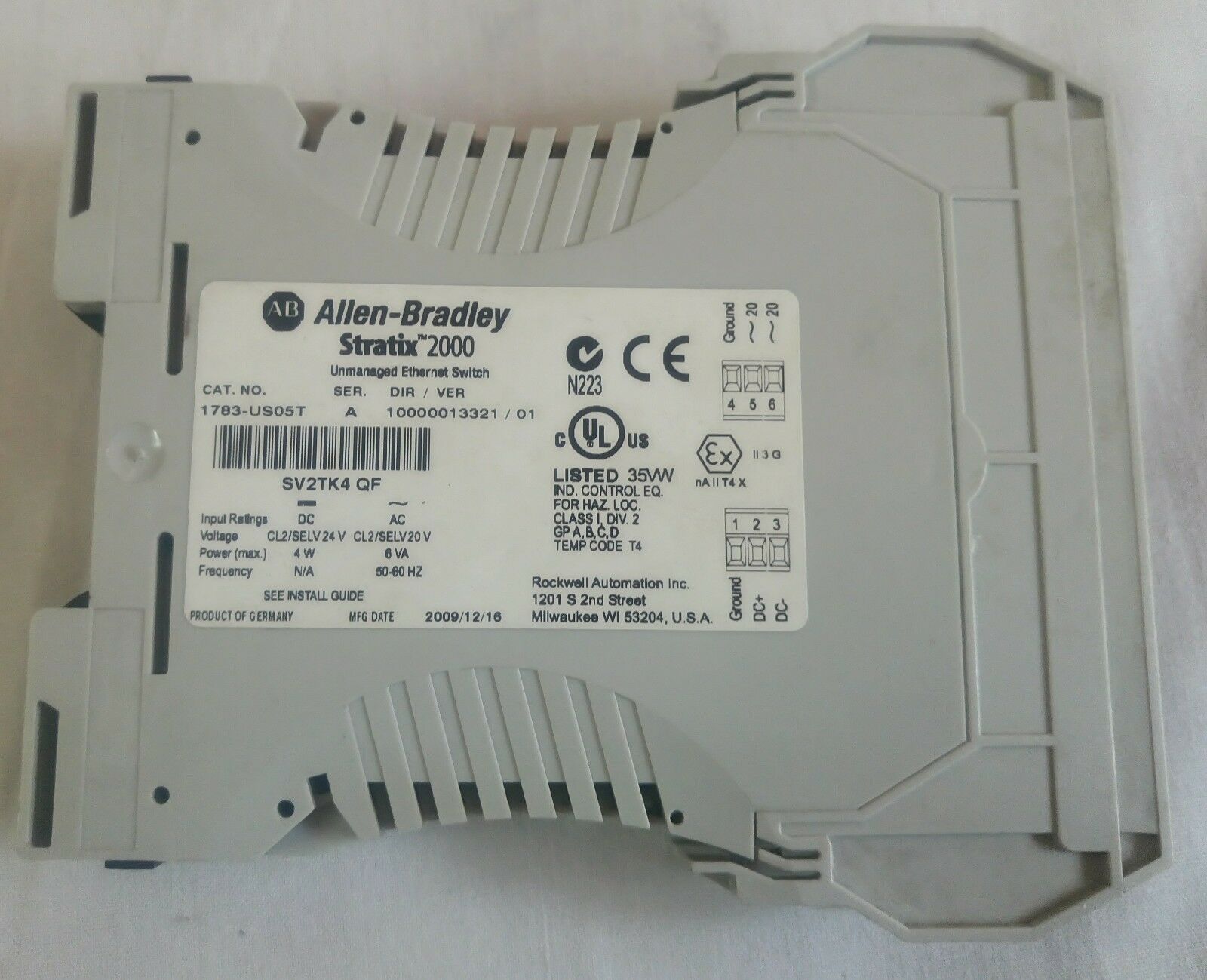 Allen-Bradley 1783-us05t Stratix 2000 交换机、托管 5 铜端口 ， SER。 