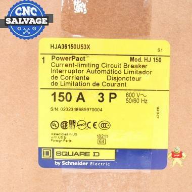 Square D powerpact H I-Line 断路器 hja36150u53x * 全新带盒 * 