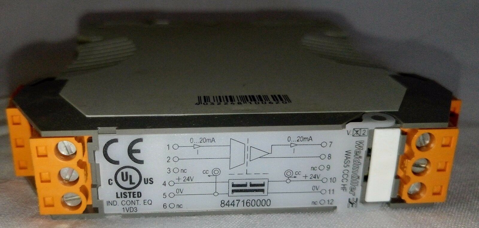 魏德米勒8447160000调节器信号模拟0-20MA为5 CCC HF 0-20/0-20MA 
