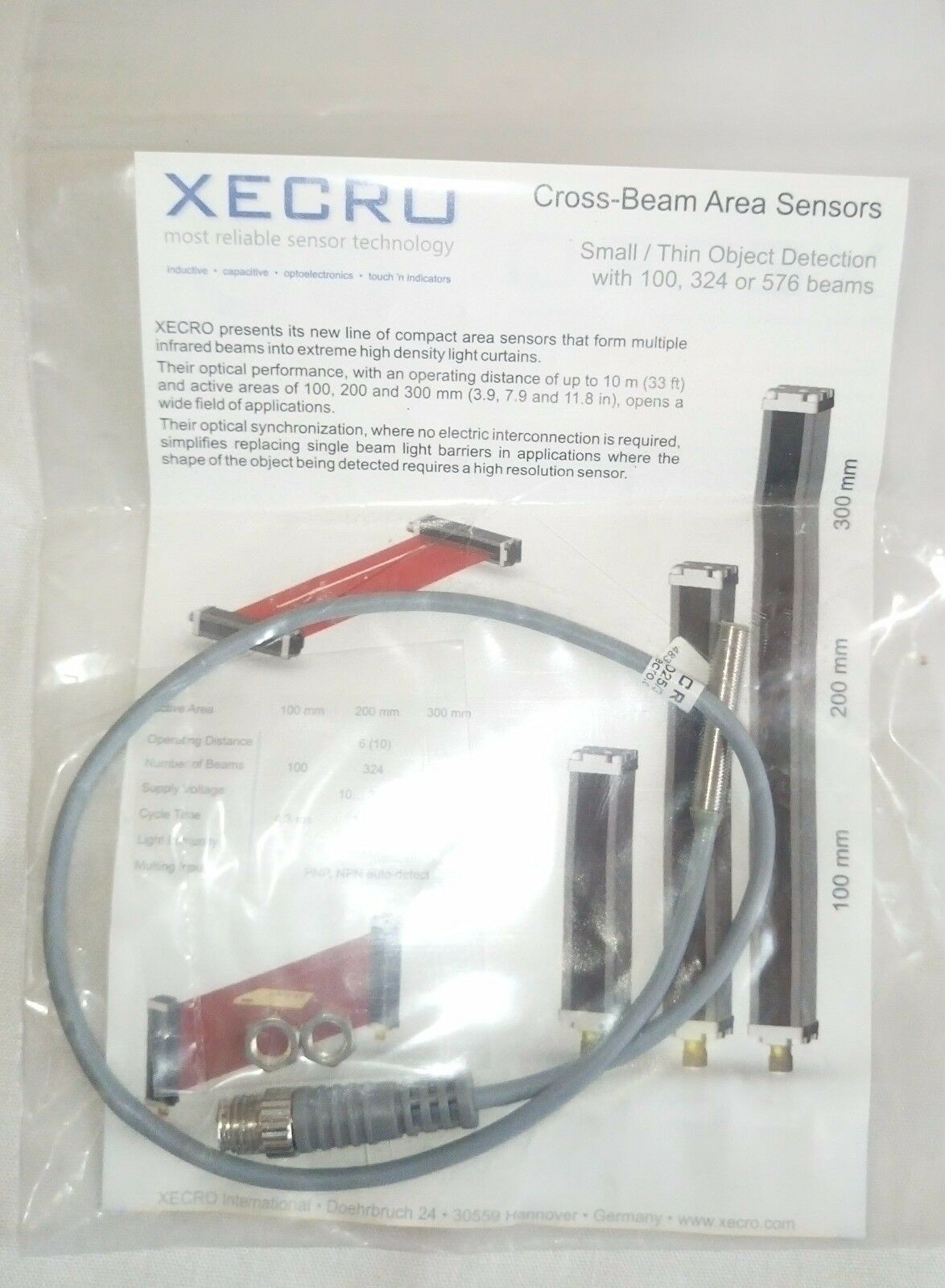 Xecro 接近开关 – ips5-s1.5po25/3p8 交叉光束区域传感器 