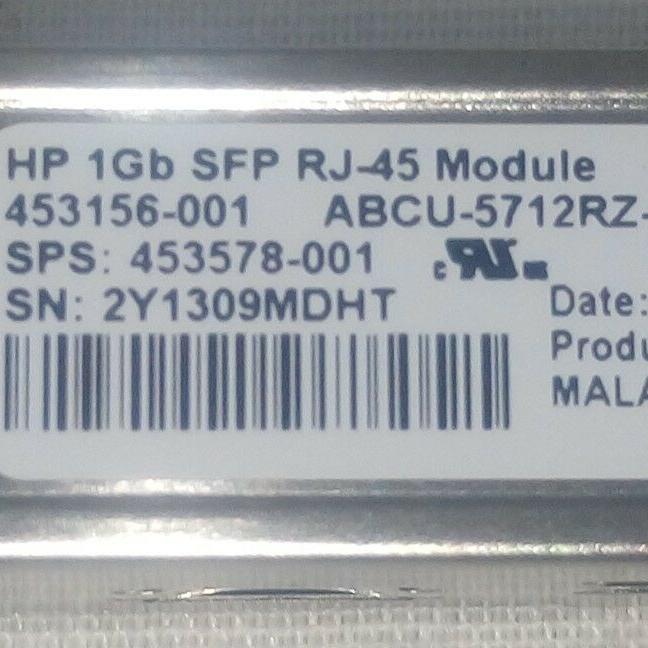 惠普 453156-001 1gb SFP rj-45 模块 2 件套装用