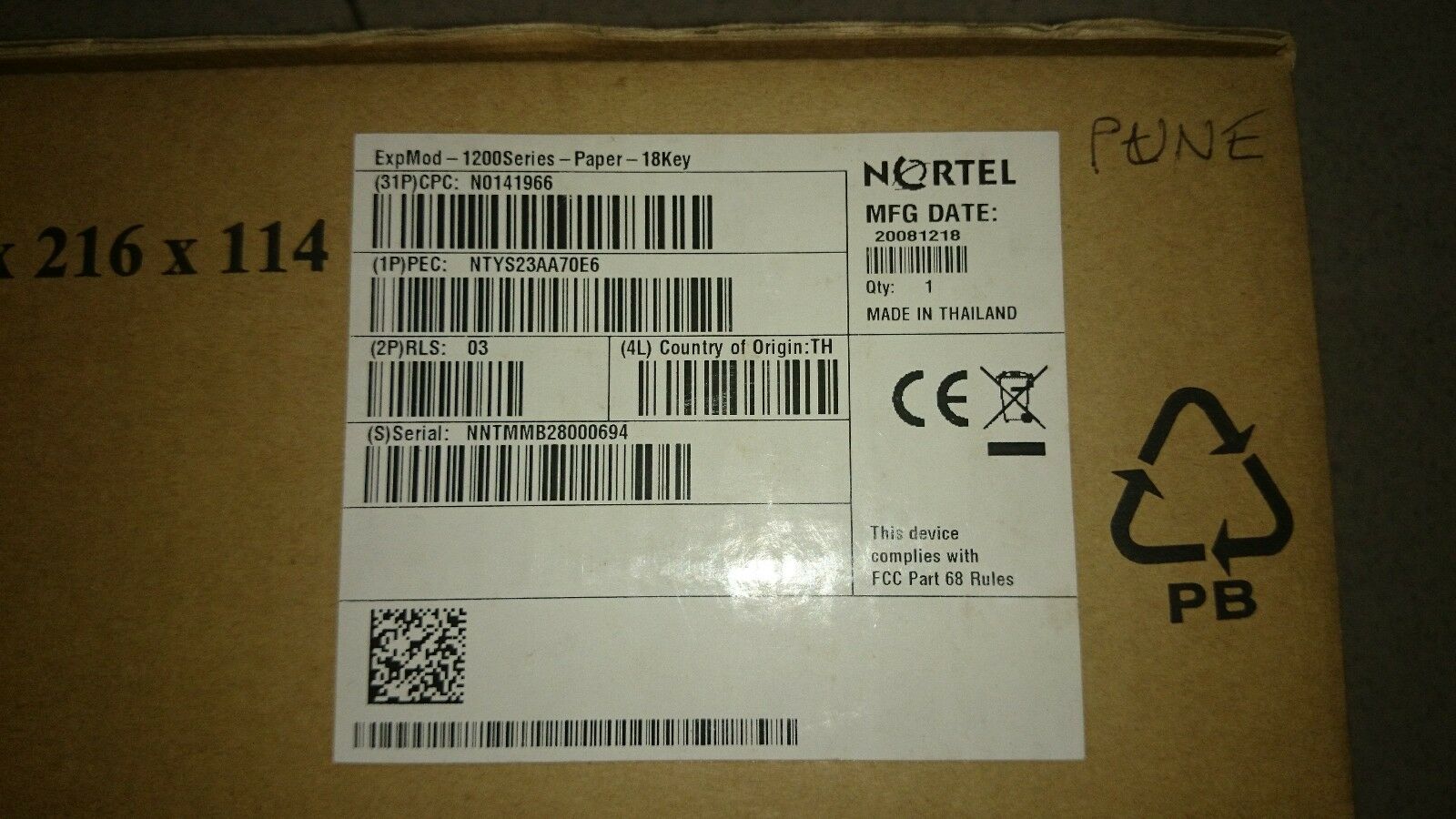 全新北电网络扩展模块 1200 系列 ntys 23aa70e6 18 键 