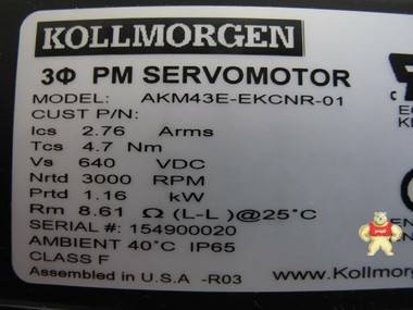 KOLLMORGEN AKM43E-EKCNR服务发动机 AKM43E-EKCNR,KOLLMORGEN,KOLLMORGEN AKM43E-EKCNR服务发动机