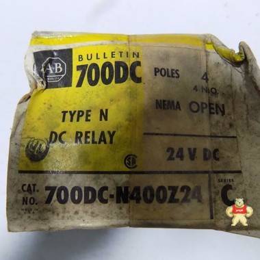 ALLEN BRADLEY 24VDC 4P TYPE N DC RELAY 700DC-N400Z24 SER. C 伺服电机,模块,电路板