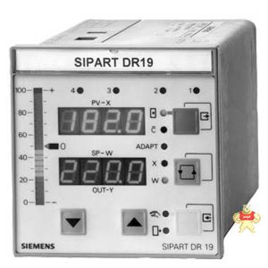 西门子工业控制器 6DR1900-5  SIPART DR19 96mm*96mm 基本单位带 数字 输入 和 输出操作,可选 带设定点 概图,工业控制器,基本单位带 k-输出和 s-输出1,模拟 输入 (tc/rtd/r