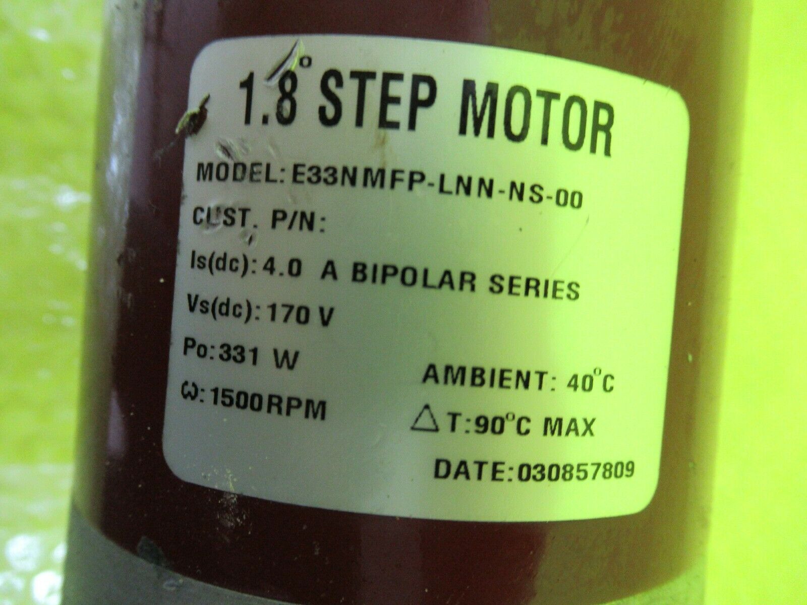 Pacific Scientific 1.8步进电机E33NMFP-LNN-NS-00.