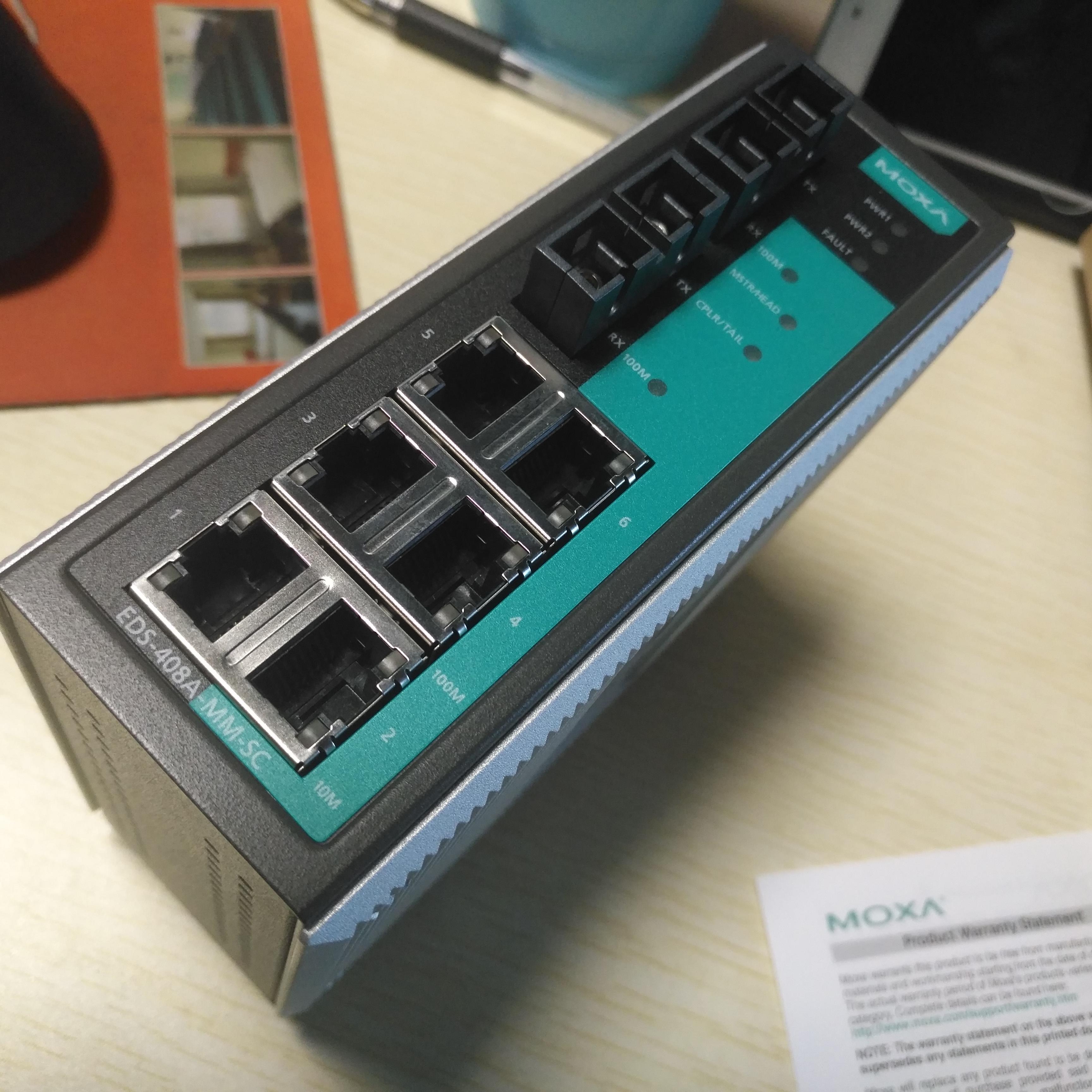 EDS-408A-MM-SC   MOXA  2光6电  多模百兆  工业交换机    台湾摩莎