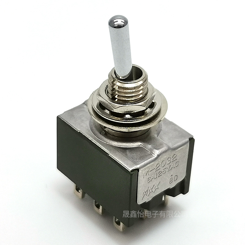 日开 M-2032 9脚2档 ON-ON NKK 摇臂钮子汽车飞机开关开孔6MM