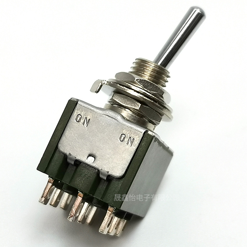 日开 M-2032 9脚2档 ON-ON NKK 摇臂钮子汽车飞机开关开孔6MM