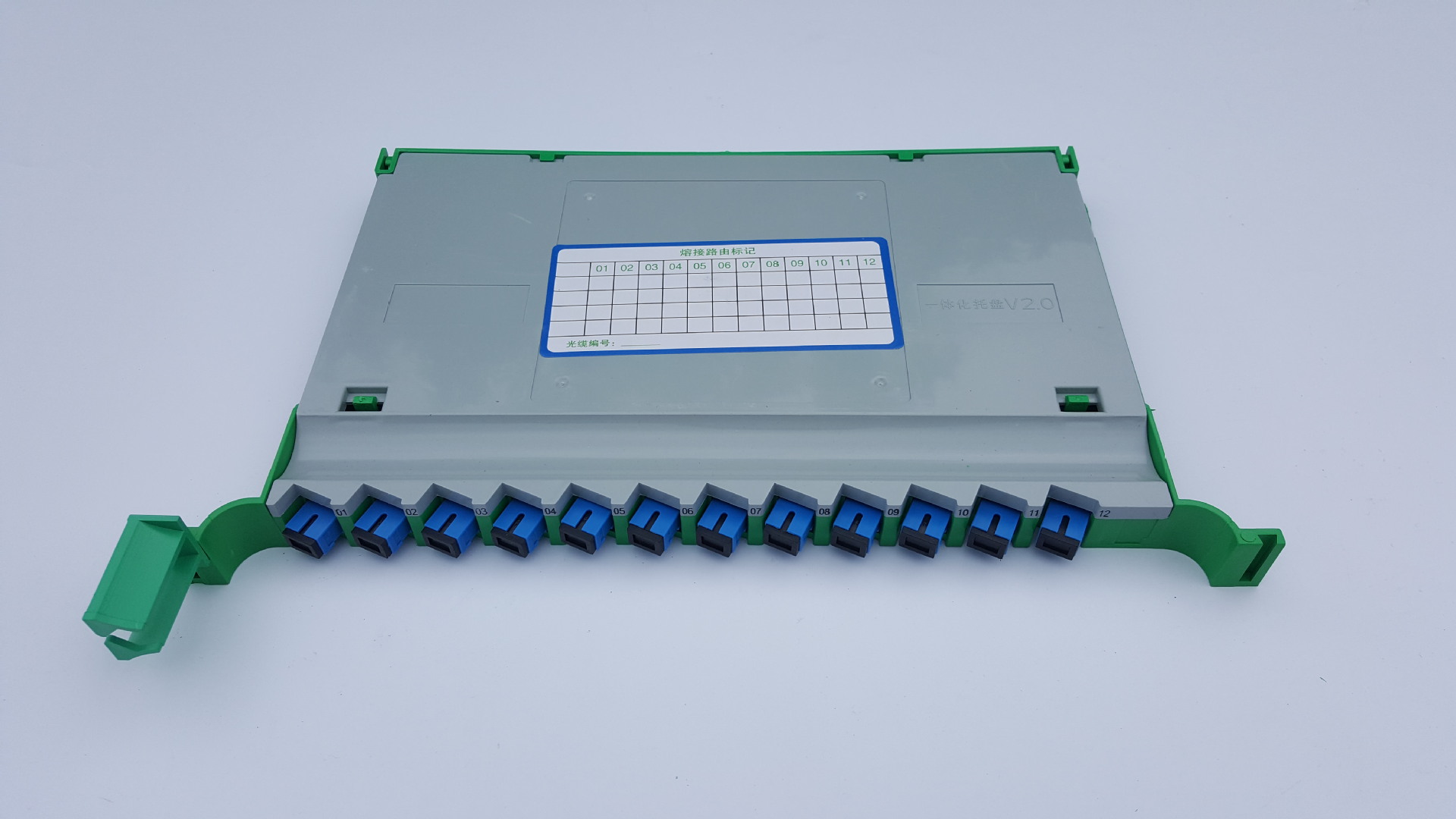 电信级sc一体化托盘12芯一体化托盘12芯sc束状尾纤熔纤盘