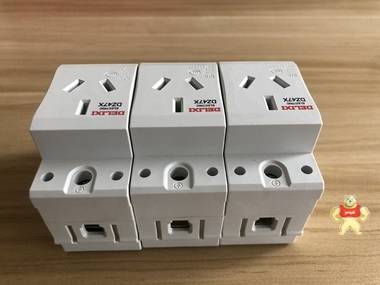 德力西 导轨插座；DZ47X 模数化插座 单相两极带接地 10A；DZ47X310 模数化插座,导轨插座,插座