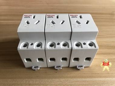 德力西 导轨插座；DZ47X 模数化插座 单相两极带接地 10A；DZ47X310 模数化插座,导轨插座,插座