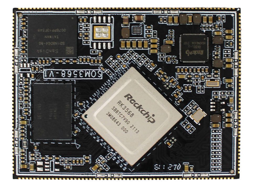 触觉智能-RK3568核心板，拥有10个串口、2个千兆网、3个 CAN等丰富外设 