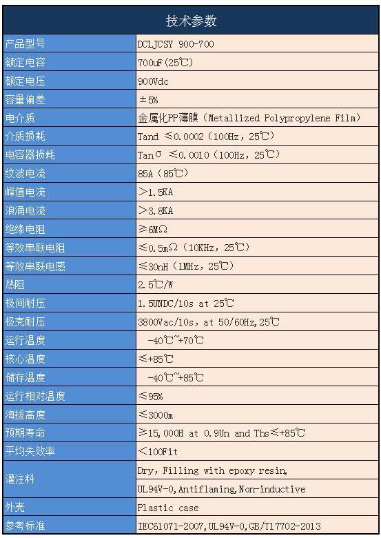 PASS电力电子电容DCLJCSY500-950 I500L9500UJN2RYU3N