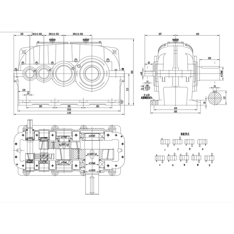 圆柱齿轮减速机DCY224-31.5-III矿山机械球磨器 DCY315减速机,DCY400减速机,DCY齿轮减速机,DCY450减速机,DCY355减速机