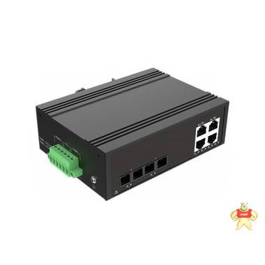 6G端口入门级全千兆非网管型4口千兆级联型工业以太网交换机千兆2光4电手拉手工业级光纤收发器