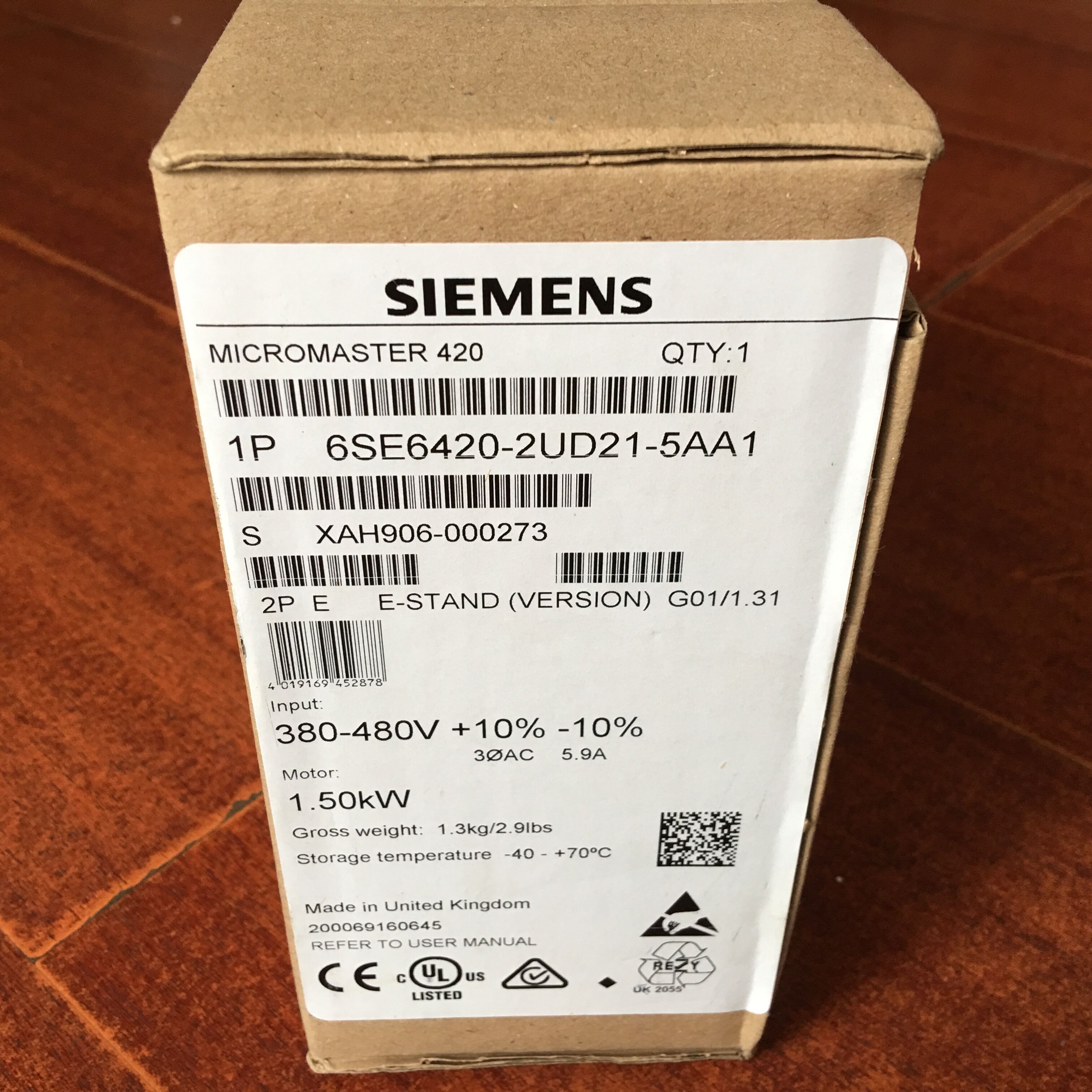 西门子MM420变频器0.25KW 6SE6420-2UC12-5AA1