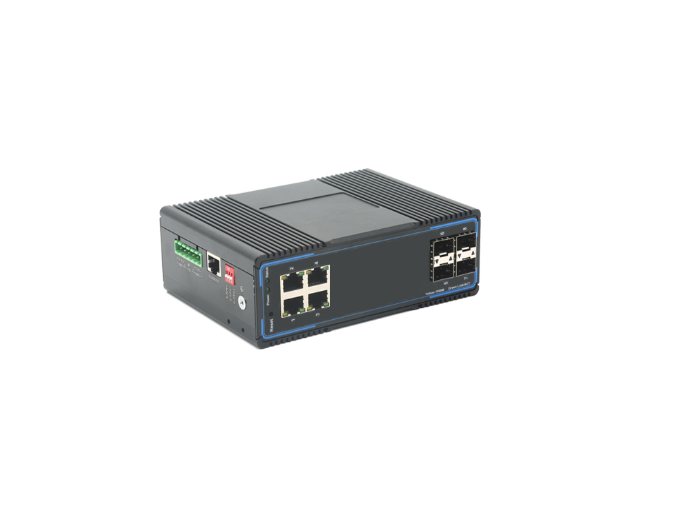 基于G8032标准的ERPS工业以太网交换机管理型千兆4光4电工业级以太网交换机支持环网+WEB管理+SNMP+VLAN一键环网交换机 