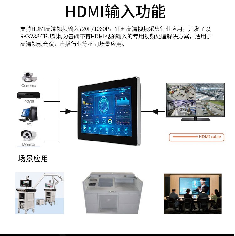 11.6寸触摸一体机带HDMI输入壁挂高清宽屏显示投屏直播工控电脑 