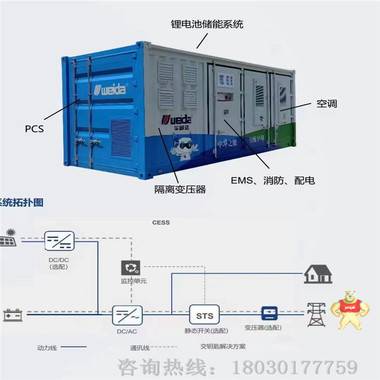 可定制容量工商业储能集装箱一体化集装箱储能系统工厂储能 