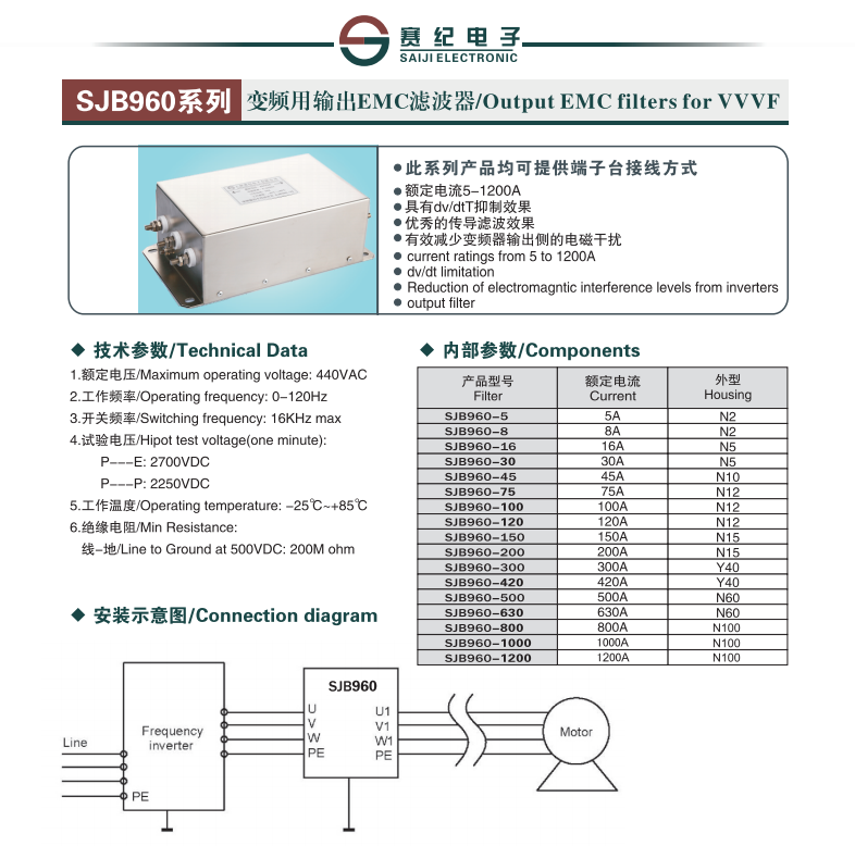 赛纪交流 EMI电源380V变频专用输入输出 大电流滤波器 滤波器,电源滤波器,低通滤波器,EMI抗干扰,EMC电磁兼容