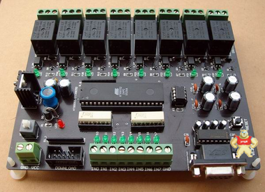 24伏八路控制继电器工控板带掉电存储（支持AT89S52/STC89C52） 
