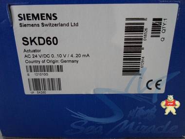 现货 SIEMENS西门子 SKD60 水阀电动阀门执行器驱动器执行机构 