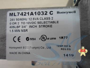 现货 霍尼韦尔 ML7421A1032C 水阀电动阀门执行器驱动器执行机构 楼宇自控汇总 