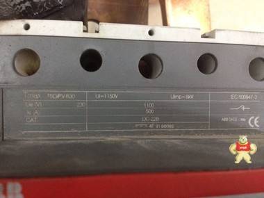 ABB光伏专用塑壳断路器 10117329 2TFB100178R1001