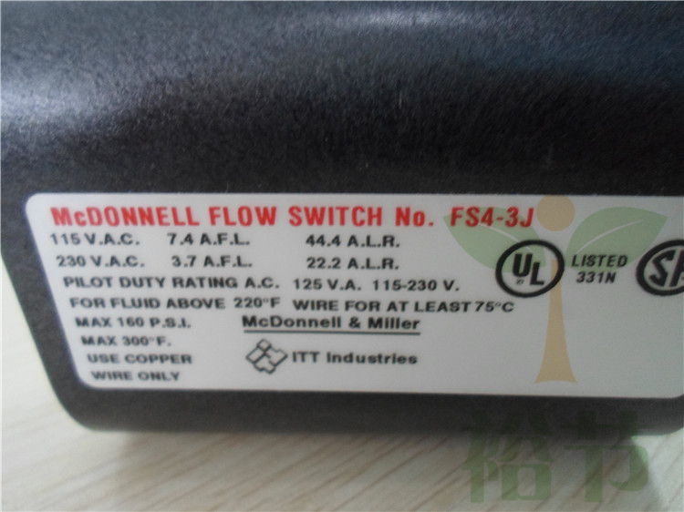 现货Honeywell霍尼韦尔FS4-3J流量开关液体水流开关型流量传感器